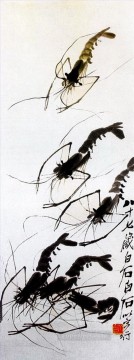 Qi Baishi Painting - Qi Baishi shrimp 5 old China ink